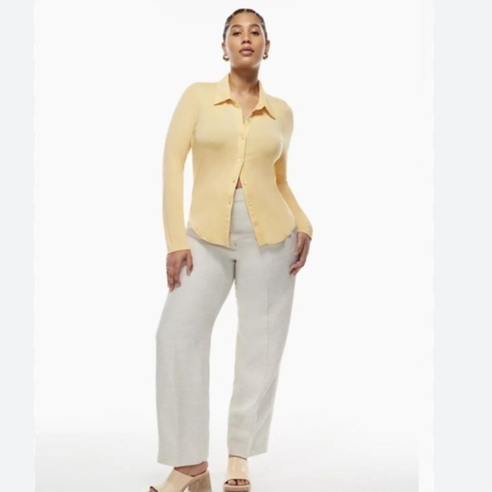 Wilfred Pose Hip Long Sleeve Top in Wheat